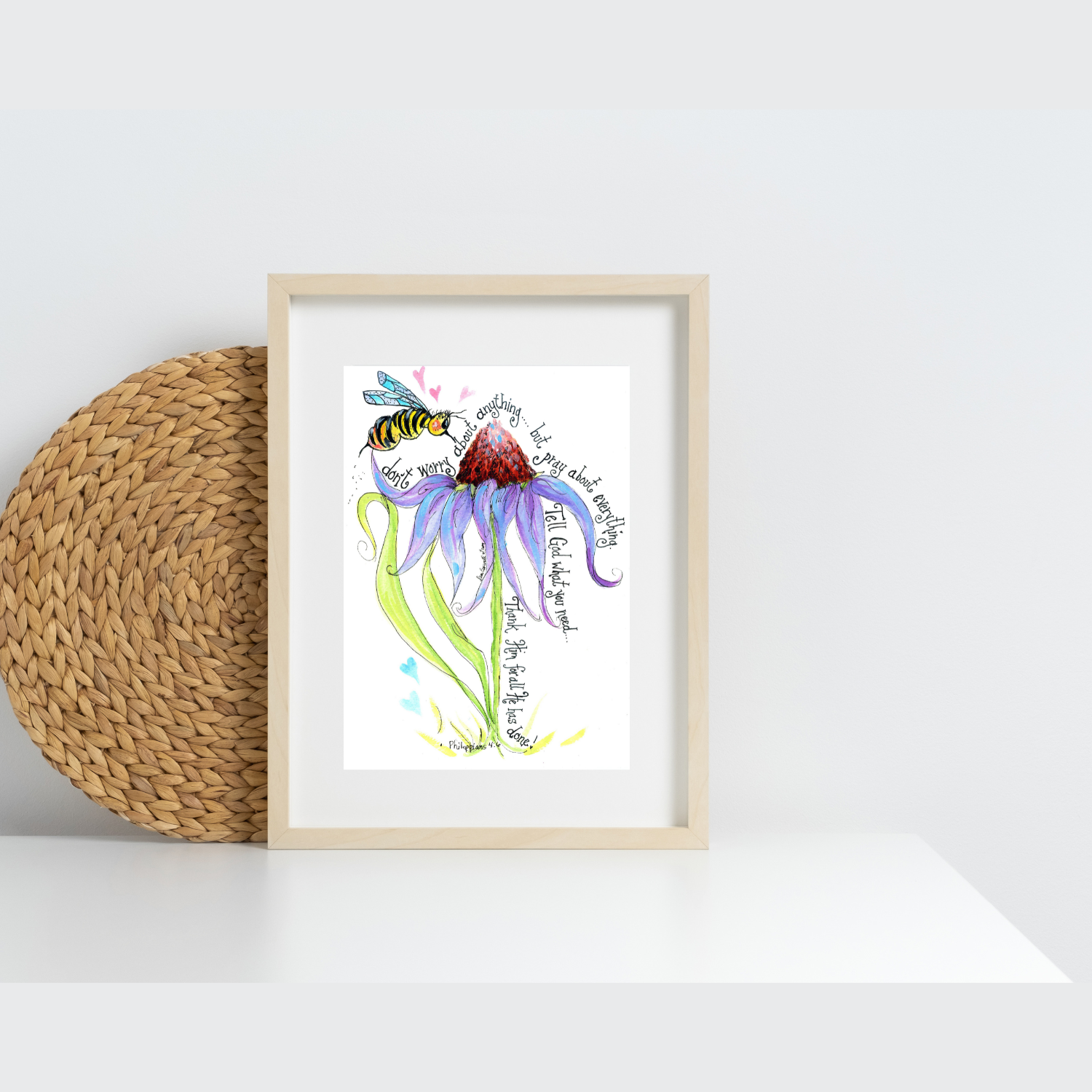 Bee & Coneflower