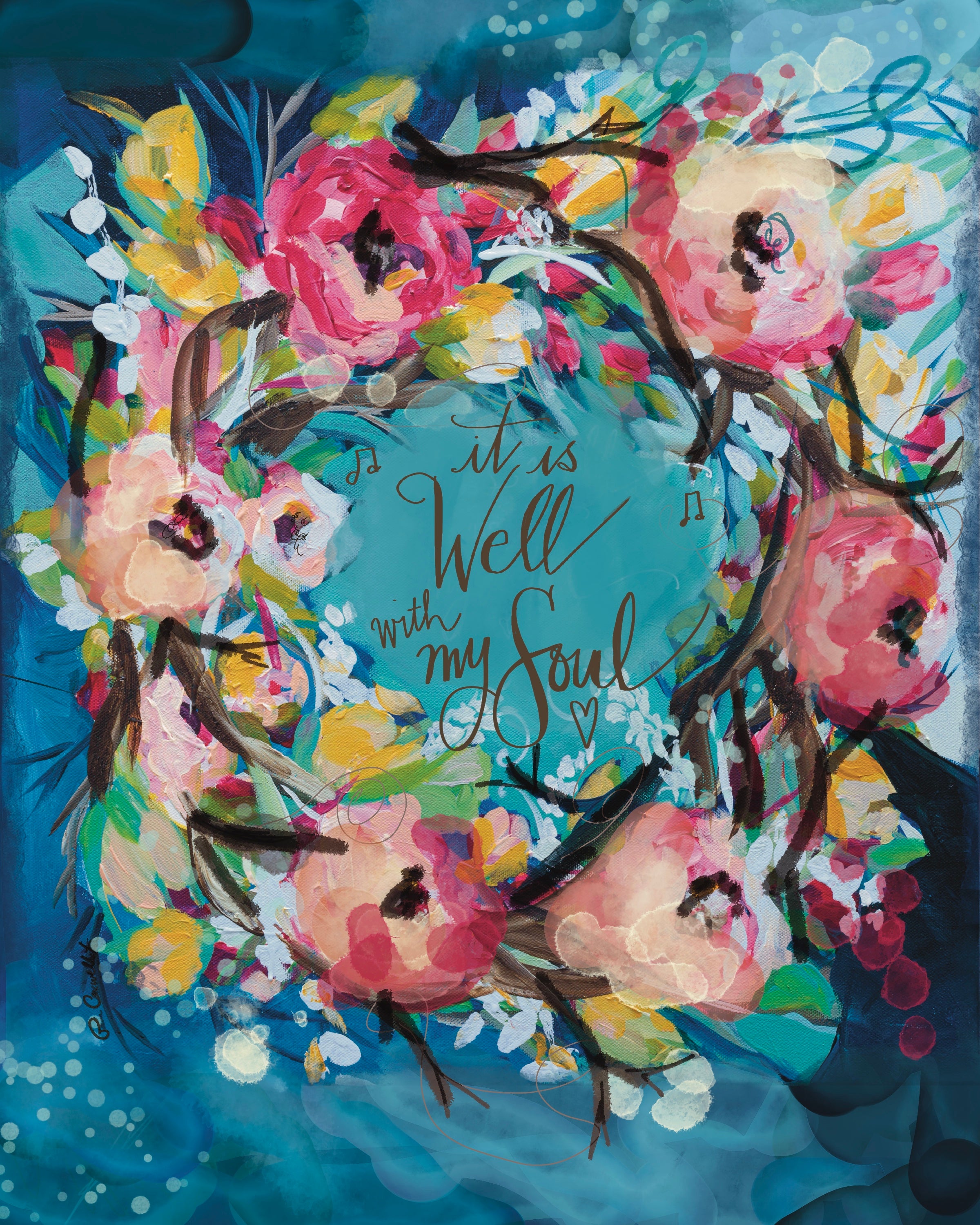 It Is Well Wreath Car Charm