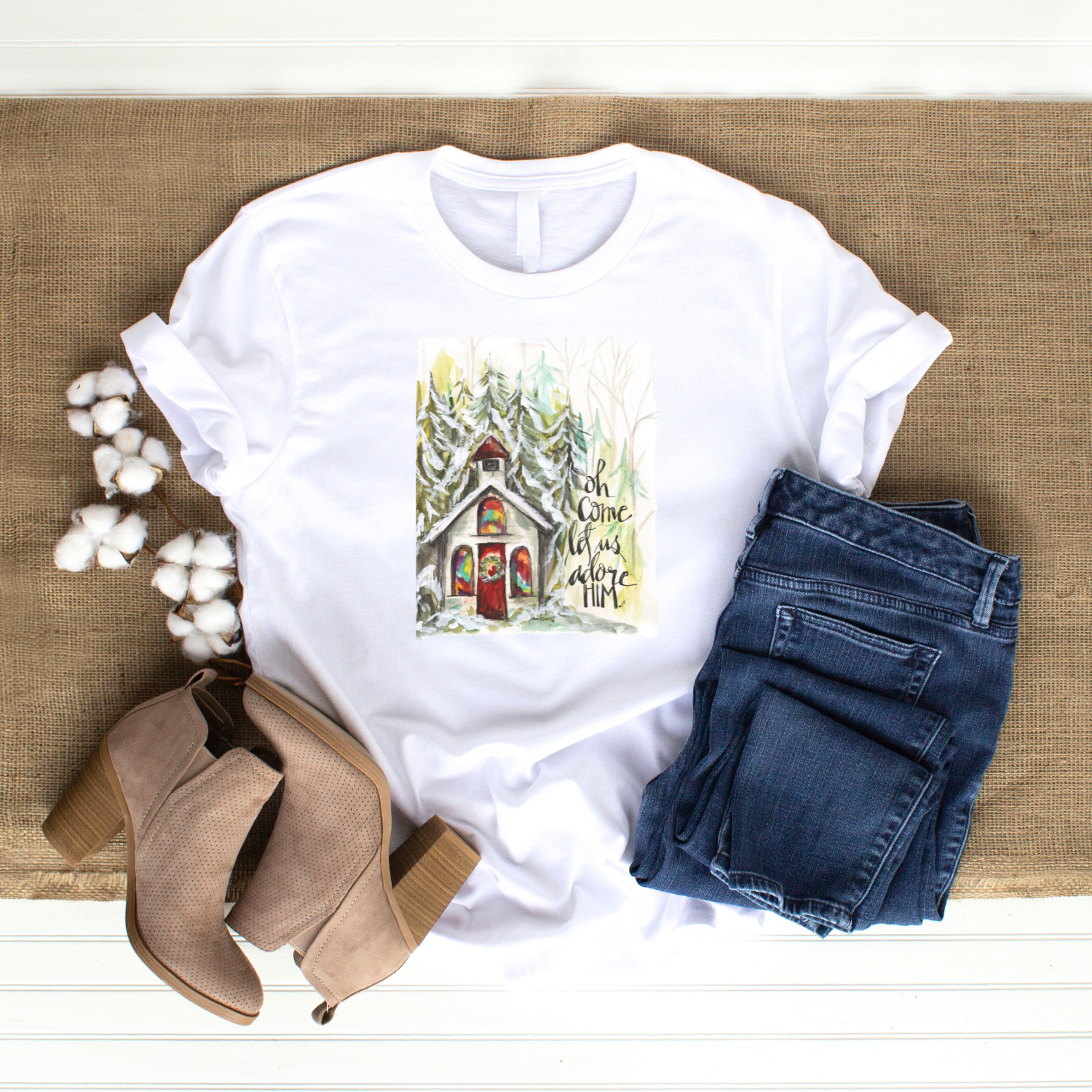 Christmas Chapel Adult T-Shirt
