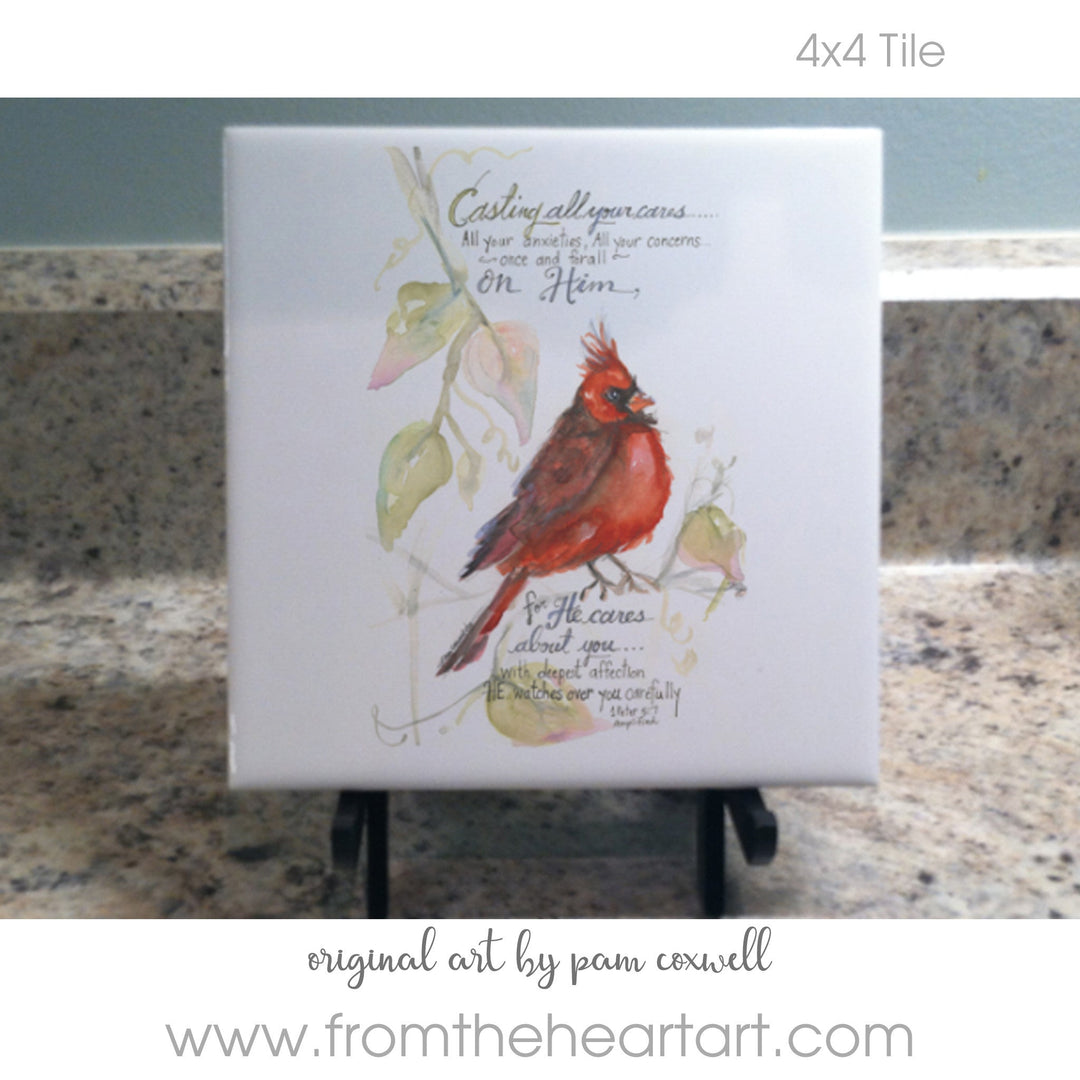 Male Cardinal – From the Heart Art