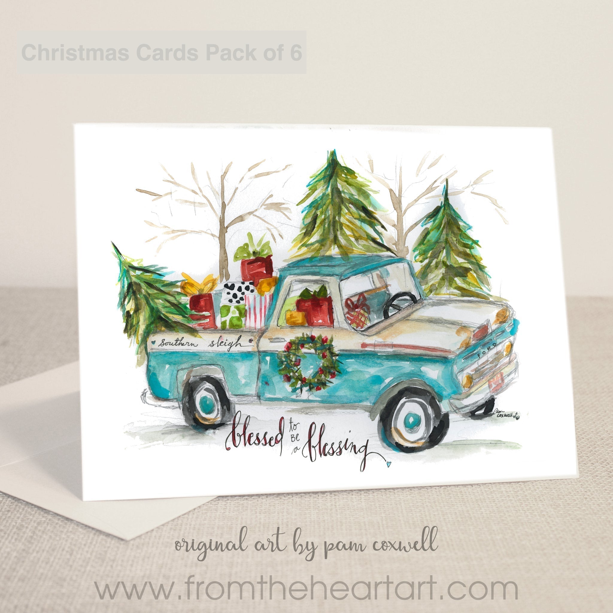 Christmas Truck - Christmas Card (Pack of 6)