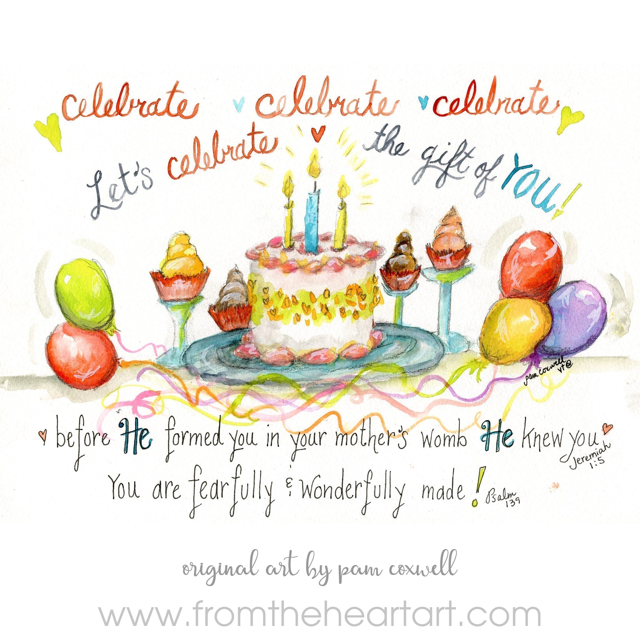 Birthday Cake "Celebrate You" | Notecards