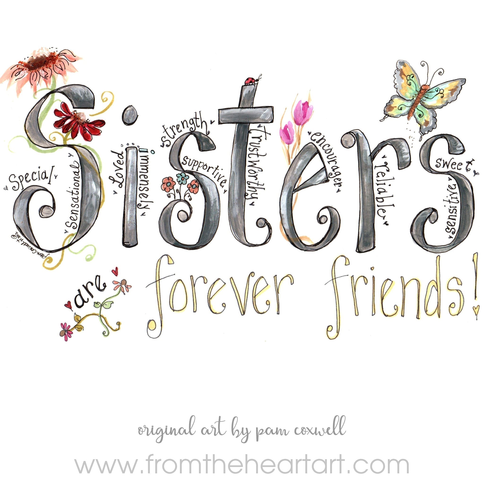 Sisters - Word Art