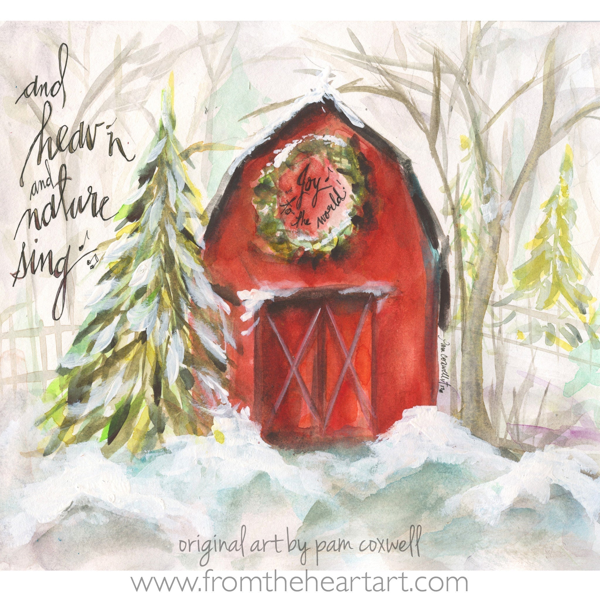 Christmas Red Barn